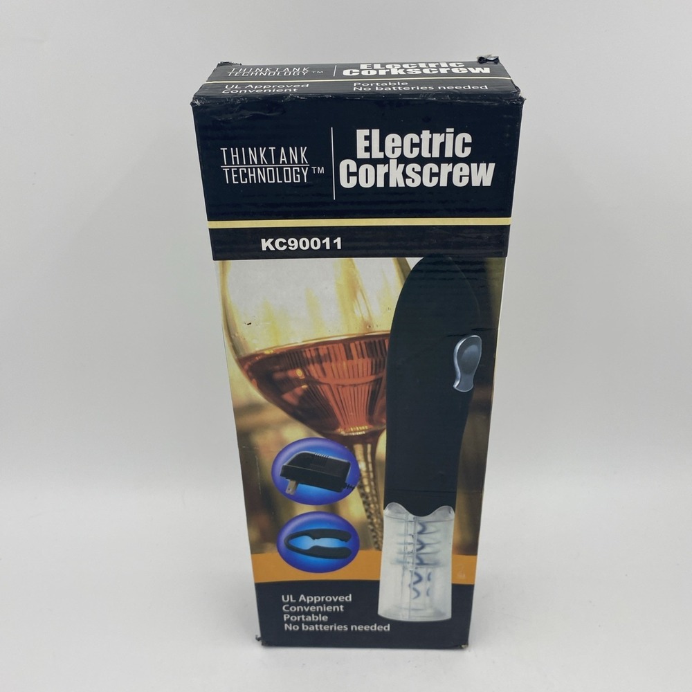 ThinkTank Technology Electric Corkscrew Black‎ KC90011 Rechargeable Bar Kitchen
